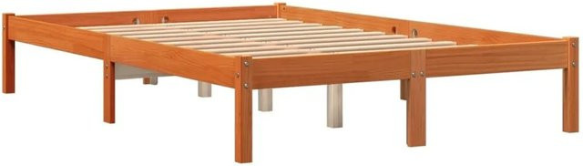 vidaXL Massivholzbett aus Kiefernholz in Wachsbraun, B/T/H: 140 x 190 x 145,5 cm - Bild 1