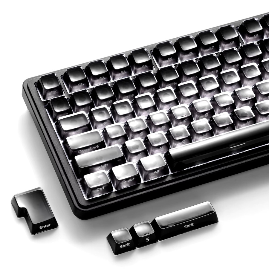 XVX Jelly R2 Black Ice Transparente Tastenkappen mit MDA-Profil und seitlicher Beschriftung, 122-Tasten-Set - Bild 5
