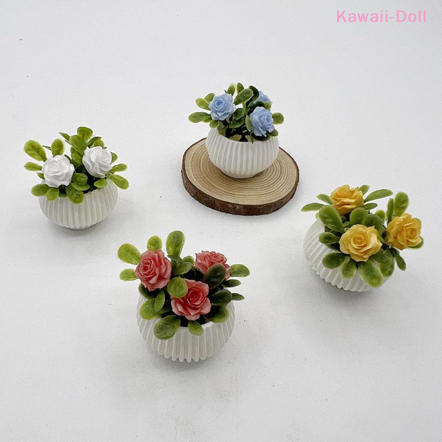 DIAPER&CORED Miniatur-Mini-Rosenpflanze im Topf, Modell, 1-teiliges Set - Bild 1