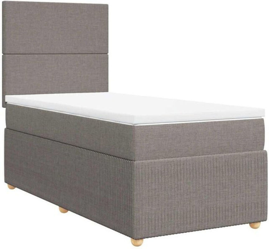 Vidaxl Boxspringbett mit Matratze aus Stoff in Taupe meliert, B/T/H: 100 x 200 x 140,5 cm - Bild 1