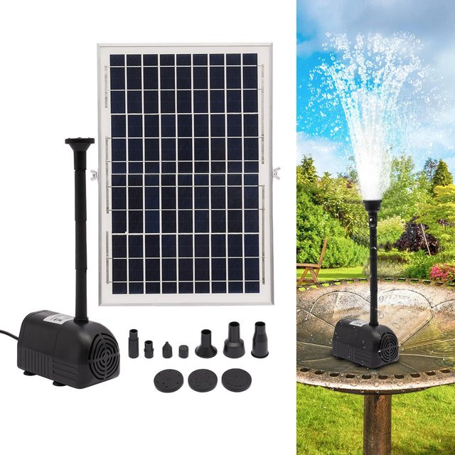 Bymaocar Solar-Wasserpumpe für Brunnen, DC, tragbar, 17 V/10 W, Direktantrieb, Schwarz - Bild 1