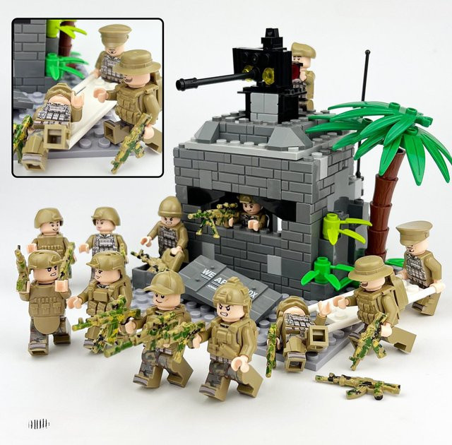 Happy Building Blocks Militärserie Wilderness Bunkerbasis, Bausteine, ab 7 Jahren - Bild 1