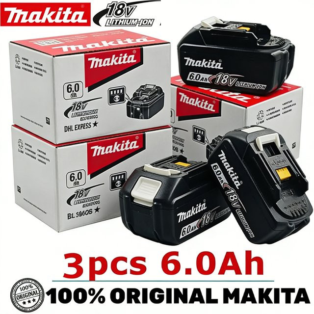 Makita Ersatz-Lithium-Akku 18V mit 6Ah in Schwarz für BL1830B BL1850B BL1850 BL1840 BL1860 BL1815 - Bild 1
