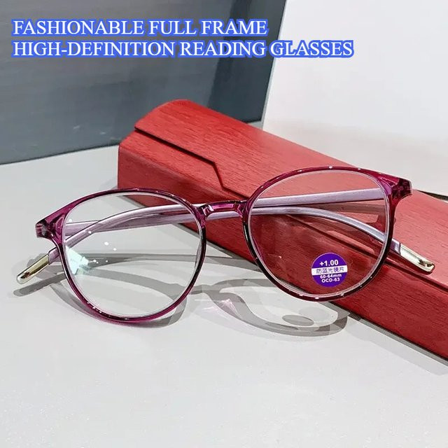 MDOD Lesebrille Damen, Vollrand, Rund, Blaulichtfilter - Bild 1