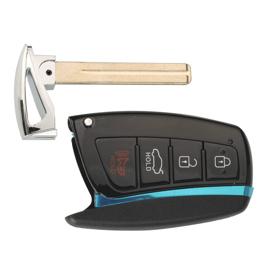 Jingyuqin Smart-Key-Gehäuse für Hyundai Genesis Santa Fe Equus Azera Fernbedienungsschlüsselgehäuse mit 3/4 Tasten in Schwarz - Bild 3