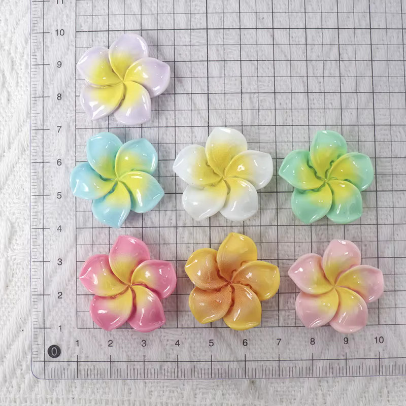 10 Stück Harz-Blumen mit flacher Rückseite in Multicolour für DIY-Bastelbedarf und Scrapbook-Dekoration - Bild 1