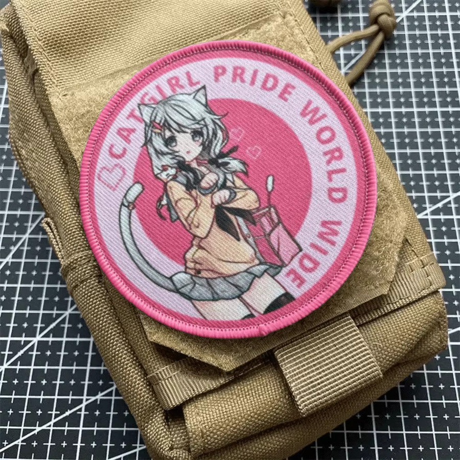 Patch Anime Katze Mädchen, Haken & Schleife, Militärisches Abzeichen - Bild 4