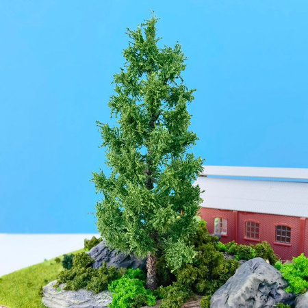 FunTrying Miniatur-Kiefer-Modellbaum aus Draht für Tischlayout und DIY, Herbst-Design in Dunkelgrün und Beige