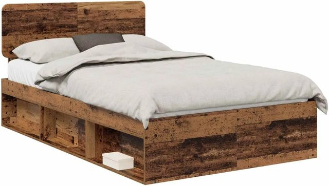 vidaXL Bettrahmen aus massivem Kiefernholz in Braun, B/T/H: 135 x 190 x 90 cm - Bild 1