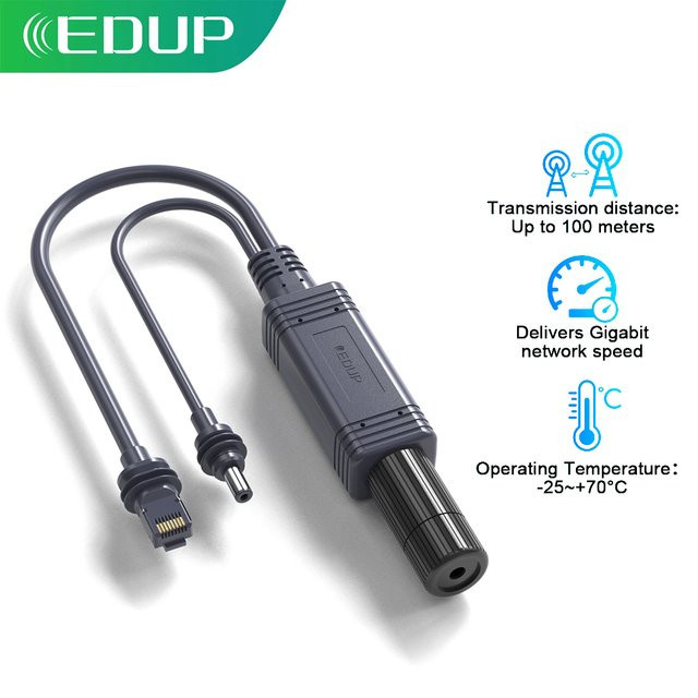 EDUP 100 W isolierter Gigabit-POE-Splitter mit RJ45-Schnittstelle für 1000 Mbit/s Geschwindigkeit und StarLink Mini Dishy - Bild 1