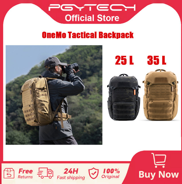 PGYTECH OneMo Taktischer Rucksack in Braun, wasserdichte Fotokameratasche mit 15,6-Zoll-Laptop-Fach für DSLR, SLR und spiegellose Kameras - Bild 1