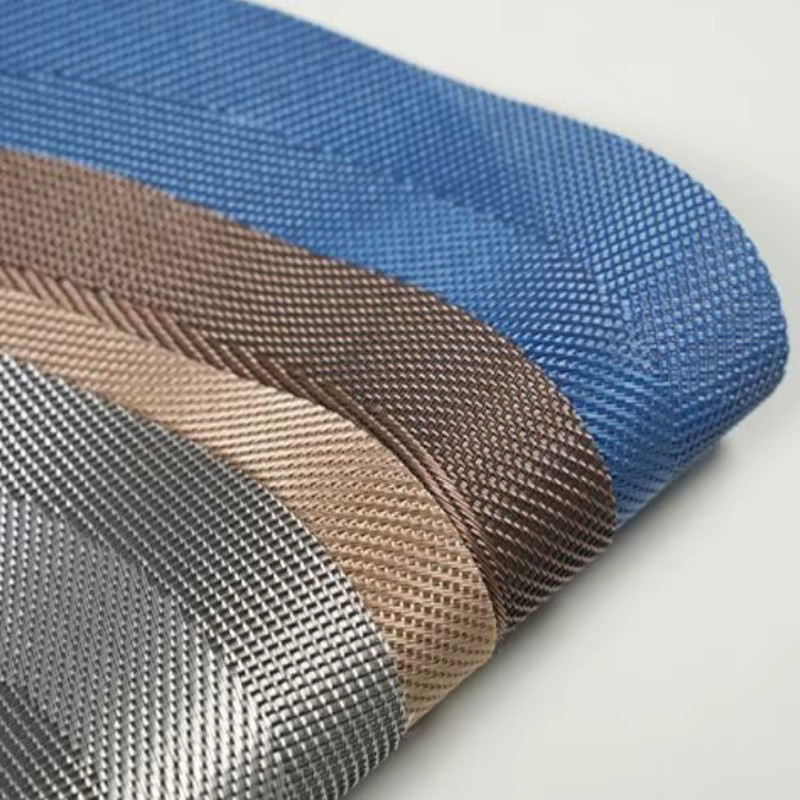 Runde Vinyl-Tischsets von inyahome in Blau, rutschfest und waschbar, gewebtes PVC für Küche und Esszimmer - Bild 5