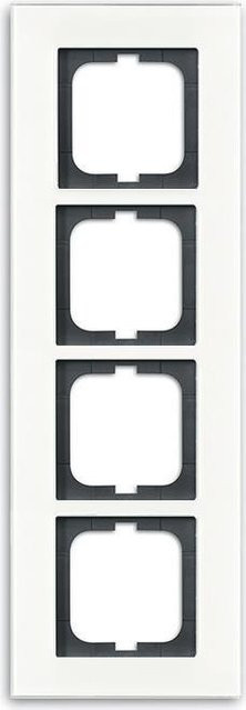 Busch-Jaeger Carat 4fach Rahmen in Schwarz und Weiß, schraubenloses Design, B/H/T: 10,7 x 32,0 x 1,1 cm - Bild 1