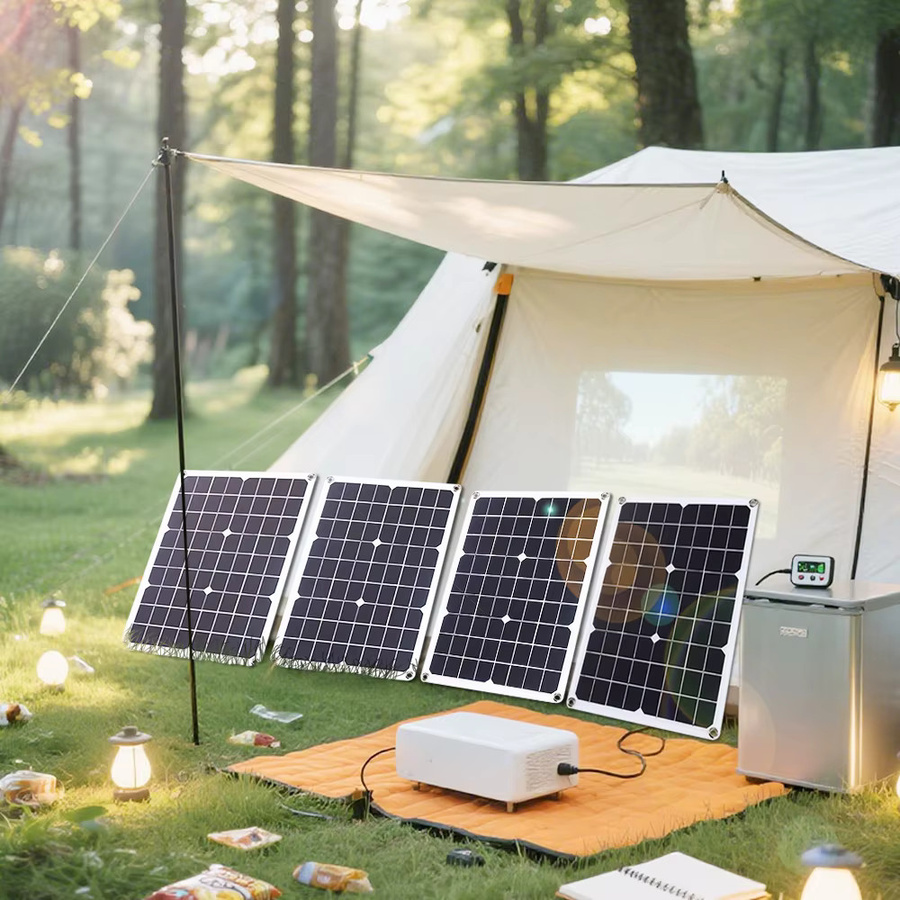 SOECOPO 2000W Solarpanel-Set mit 4 flexiblen Photovoltaik-Modulen und 100A Regler in Schwarz für 12V/24V Wohnmobil, Boot und netzunabhängige Nutzung - Bild 3