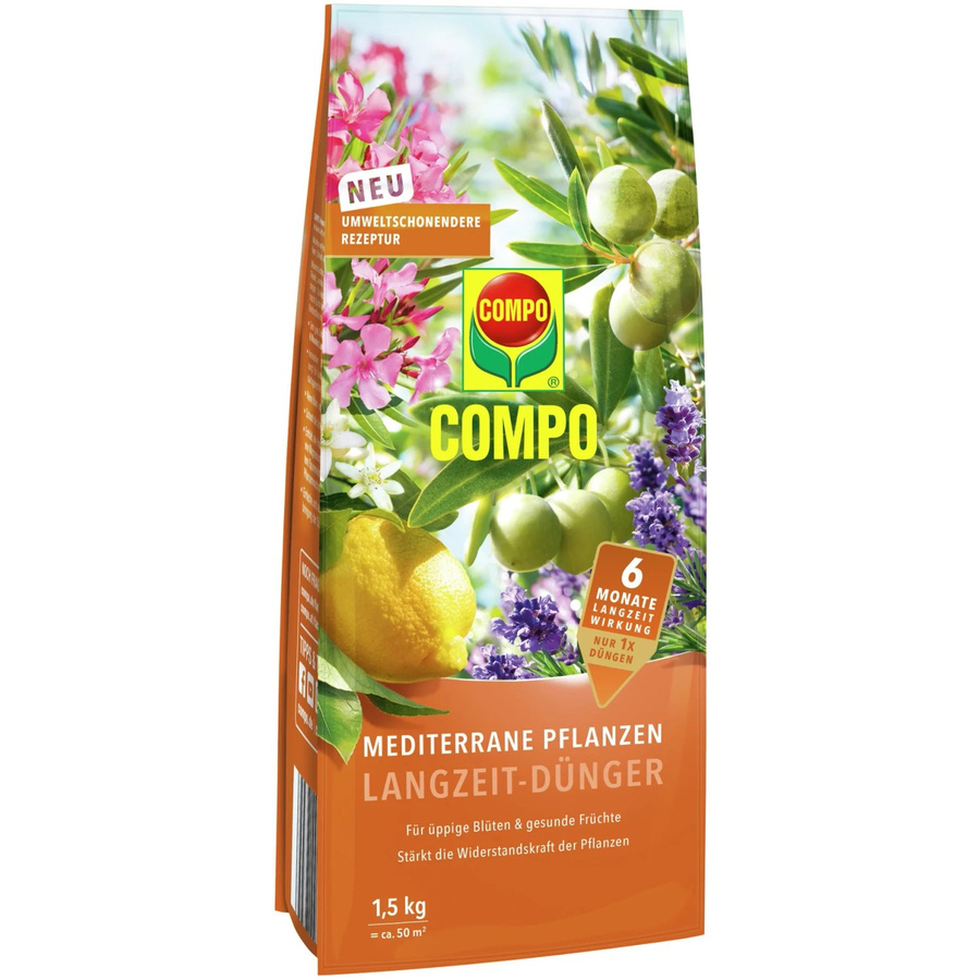 Compo Mediterraner Langzeit-Dünger für blühende Pflanzen auf Balkon und Terrasse, 1,5 kg - Bild 2
