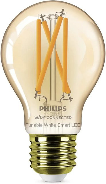 Philips WiZ WLAN LED Leuchtmittel E27 Glühbirne im Edison-Stil, 7 W, 640 lm, transparent mit Kupfer-Details - Bild 1