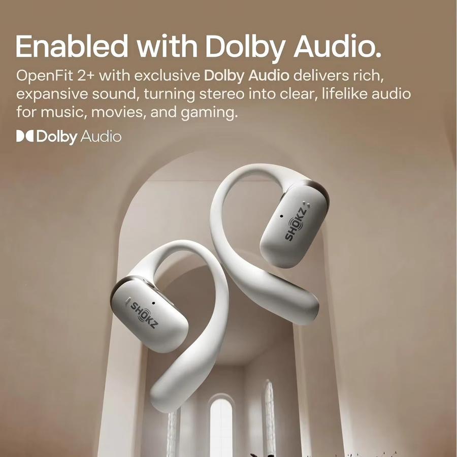 Shokz OpenFit 2+ T921 Freihändige Kopfhörer mit Dolby Audio, IP55 wasserbeständig und 48 Stunden Akkulaufzeit, kabelloses Laden via USB-C - Bild 4