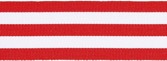 Rico Design Paper Poetry Webband Duo Streifen in Rot und Weiß aus Polyester - Bild 1