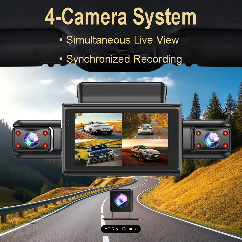 Onedo 4K 4CH Auto-DVR mit App, Stealth-Dashcam in Schwarz mit 24H Parkmodus, Nachtsicht und Bewegungserkennung - Bild 3