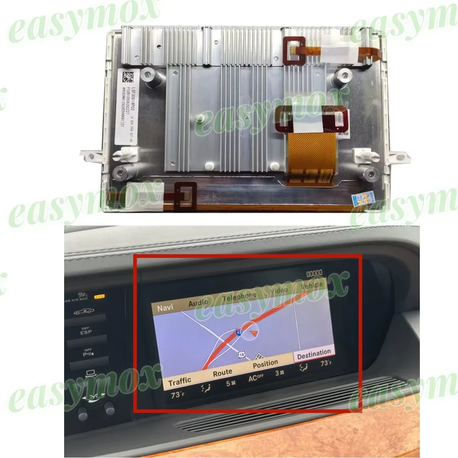 Easymox LCD-Bildschirm für Mercedes-Benz S-Klasse W221 2005–2013, Navigationsinformationen und Radio-Ersatz, Schwarz - Bild 2