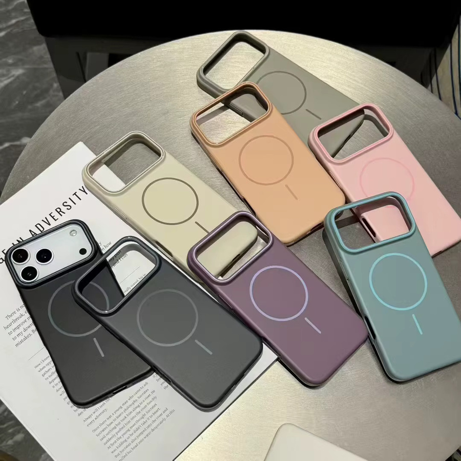 VOUVI Magnetische kabellose Ladehülle für iPhone in Braun – Ultradünnes Phone Case Zubehör - Bild 1