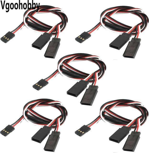 5er Pack RC Verlängerungskabel mit 1 Stecker jr und 2 Buchsen jr im Y-Stil, Länge: 30 cm - Bild 1