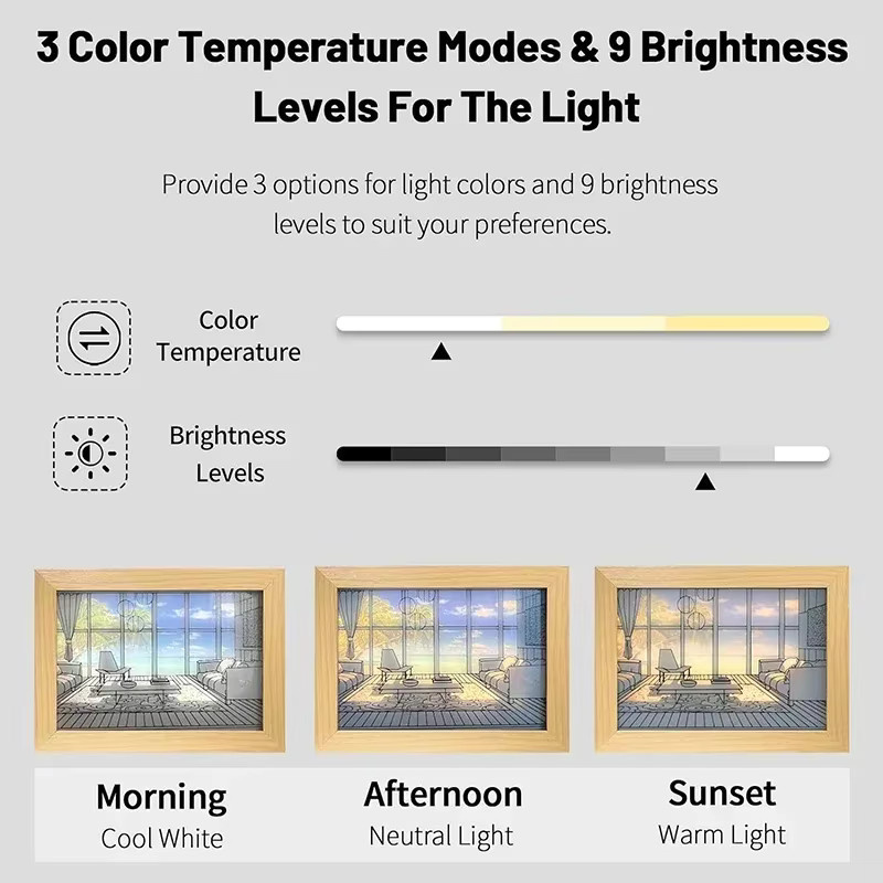 Dekoratives LED-Nachtlicht in Sonnenlicht-Optik als Wandkunst und Tischlampe, dimmbar, USB-Anschluss, Multicolour - Bild 2