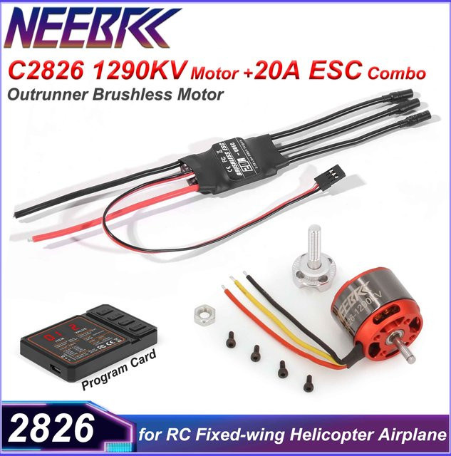 NEEBRC C2826 1290KV Outrunner Bürstenloser Motor, 2-3S 20A ESC Combo, Set / Bundle - Bild 1