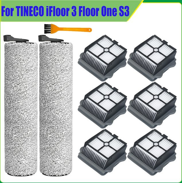 Tineco Ersatzteil-Set für kabellose Nass-Trocken-Bodenwischer IFloor 3 und Floor One S3 mit Rollbürste und HEPA-Filter in Weiß - Bild 1