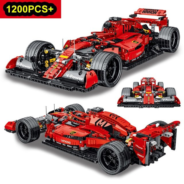yaafun Super Racing Auto Bausteine Modell, Rot, 1200 Teile, ab 6 Jahren - Bild 1
