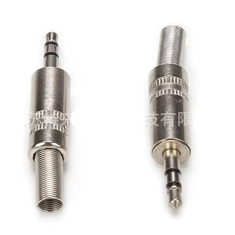 5 Stück 3,5 mm Stereo-Metallstecker 3-polige Klinkenadapter in Silber mit Lötdrahtklemmen - Bild 2