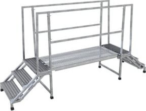 Schake Steigtritt Set mit Systembohle in Silber, Breite: 1,5 m - Bild 1