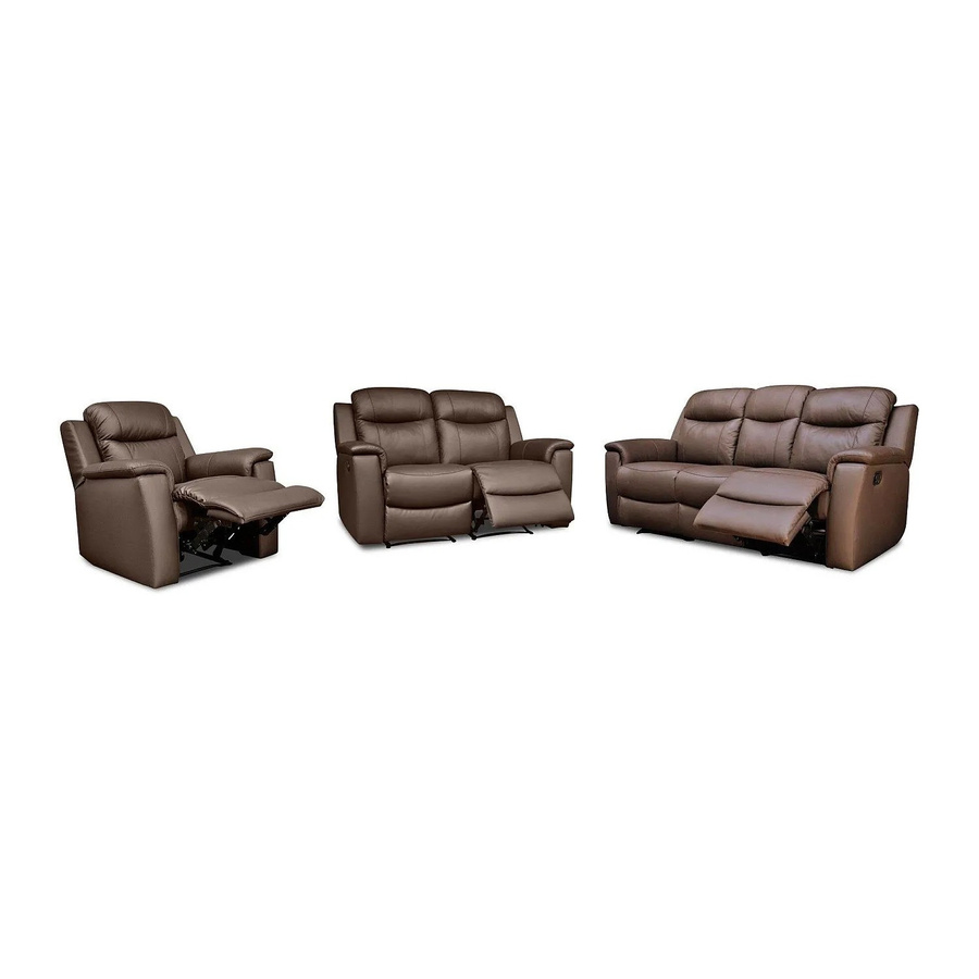Vente-unique Couchgarnitur Evasion in Braun mit 3-Sitzer-Sofa, 2-Sitzer-Sofa und Sessel aus Kunstleder, B/T/H: 205 x 165 x 95 cm - Bild 2