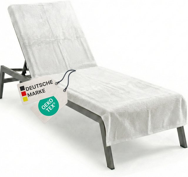 NYVI Frottee Schonbezug für Gartenliege NYVISpa in Weiß, B/T/H: 75 x 200 cm - Bild 1