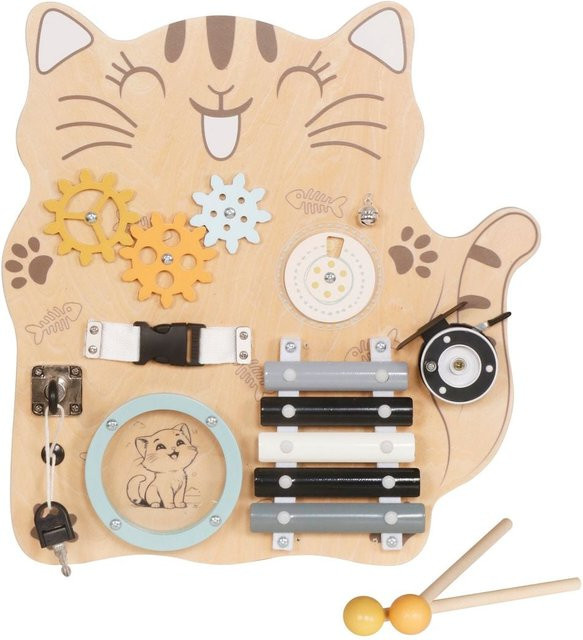 Moni Lernboard Katze Holz braun - Bild 1