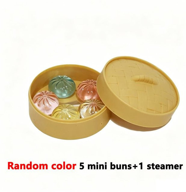 A Family Of Home Textiles Mini-Dumpling-Dampfgarer Brötchen Squishy Spielzeug Set, 5-teiliges Set - Bild 1