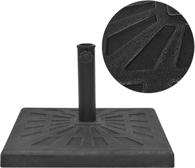 vidaXL Sonnenschirmständer aus Stahl und Harz in Schwarz Matt, 12 kg - Bild 1