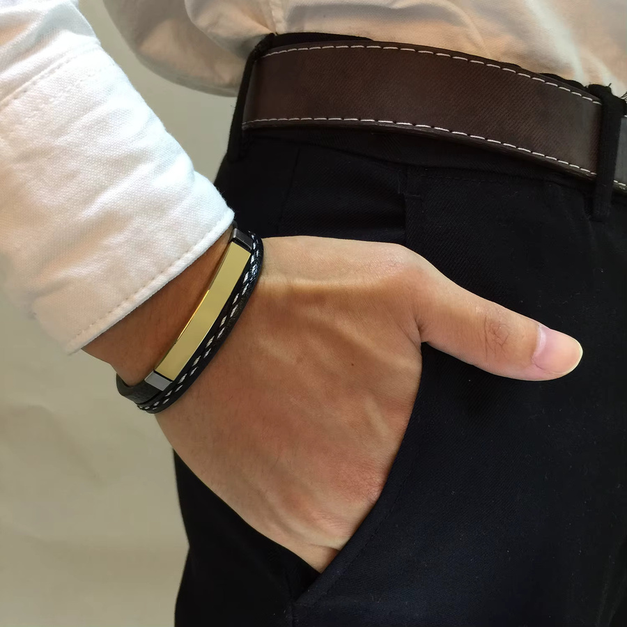 prjewel Armband Leder, Edelstahl, Unisex - Bild 4