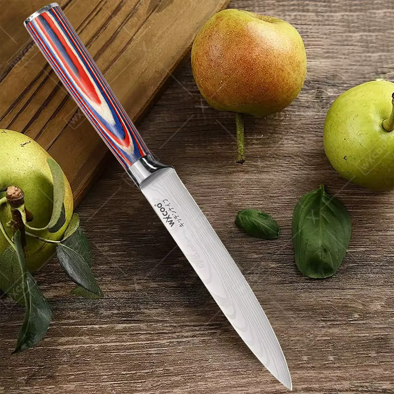 WXCOO Allzweckmesser aus Hochkarbon-Edelstahl mit Holzgriff, 12,7 cm Kochmesser in Mehrfarben - Bild 3