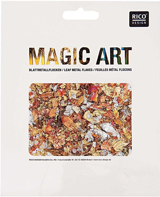 Rico Design Magic Art Blattmetall-Flocken Mix in Gold, Silber und Multicolour - Bild 1