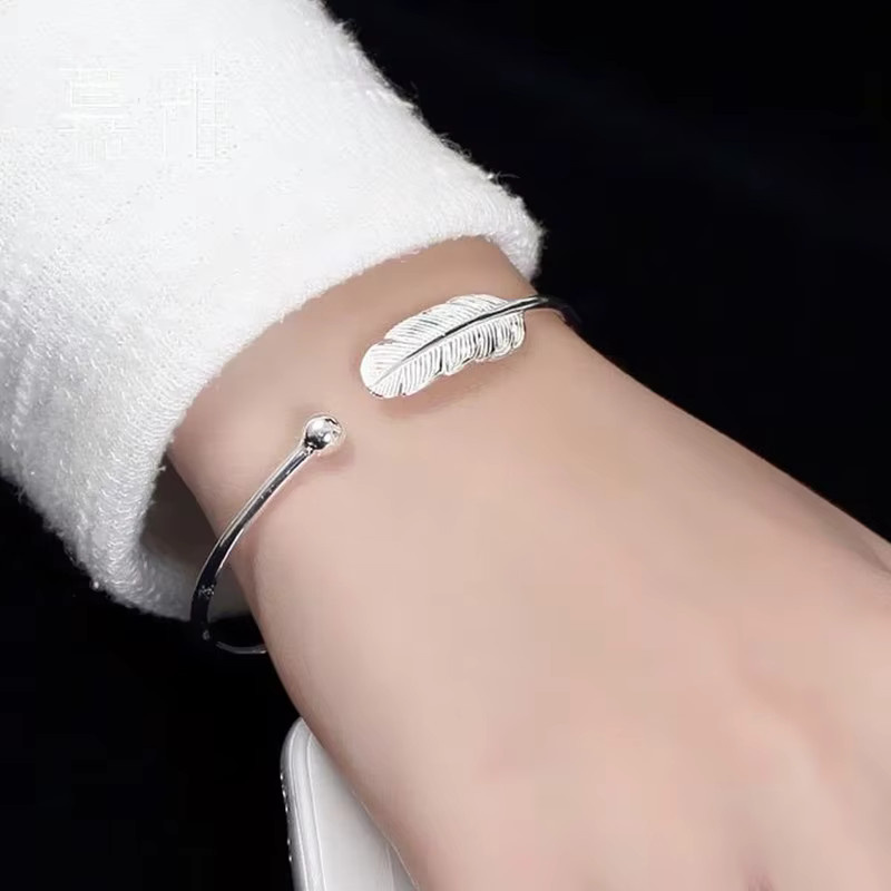 GaGa-Duck Armreif 925 Sterling Silber, Feder-Kugel, Damen - Bild 3
