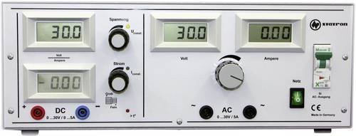 Statron 5340.92 Labornetzgerät mit 2 Ausgängen, einstellbar 0 - 30 V/AC, 5A, 300W, Farbe: Weiß - Bild 1