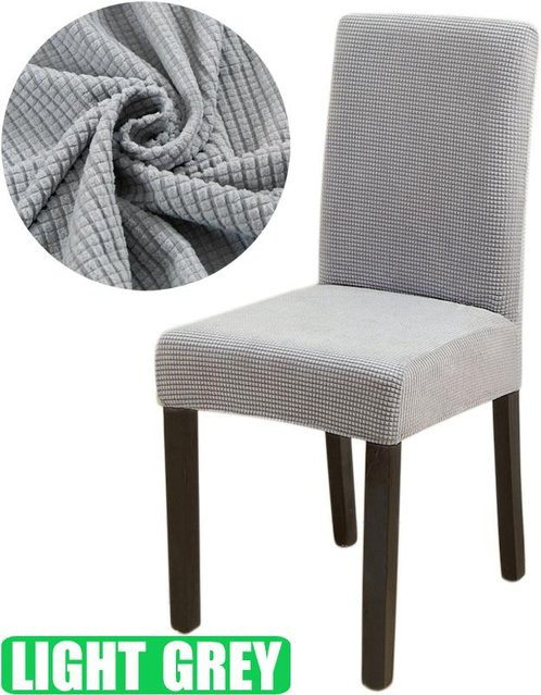 Elastischer Jacquard-Stuhlbezug von Bestbags in Grau für Esszimmerstühle - Bild 1