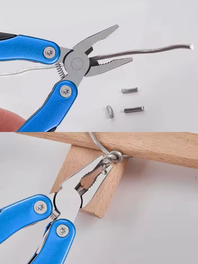Skeyo Multifunktionszange als tragbares Multitool mit Klappmesser für Outdoor und Camping in Rot oder Blau - Bild 3
