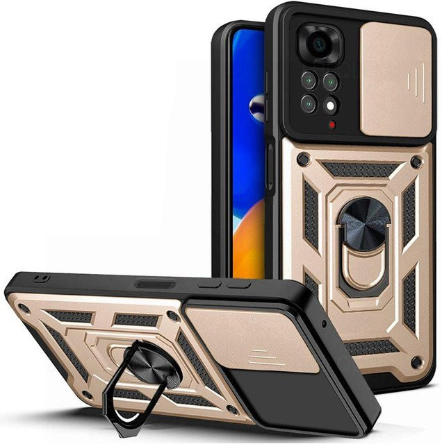 Stoßfeste Rüstung Schutzhülle mit Kameraschutz für Xiaomi und Redmi in Schwarz - Bild 1