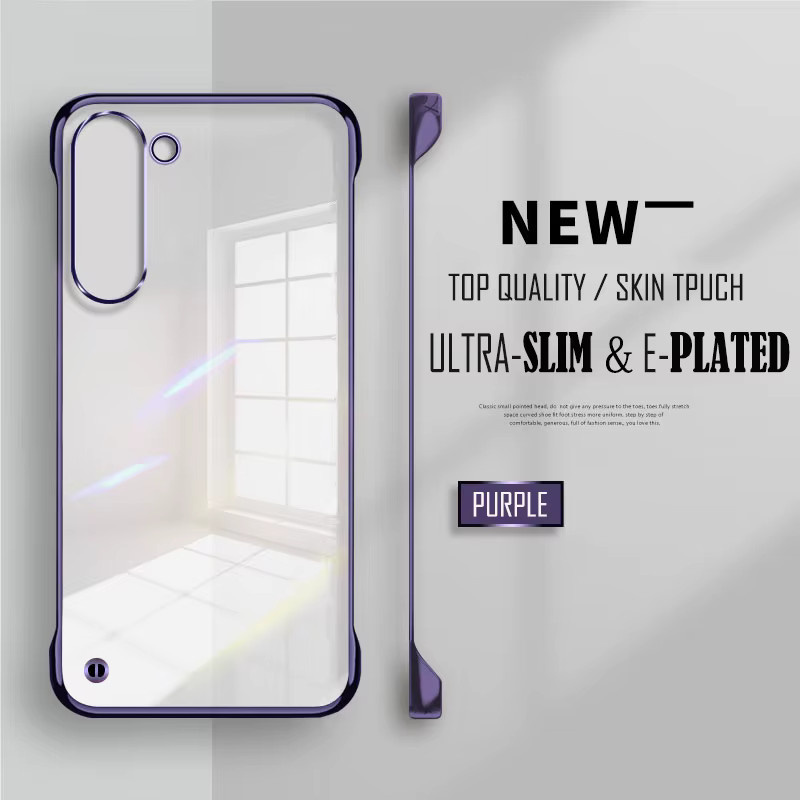 LYYDFUMAN Ultradünne, transparente Schutzhülle für Samsung S22, S21 und S20 FE Plus mit Kameraschutz in Transparent und Purple - Bild 1