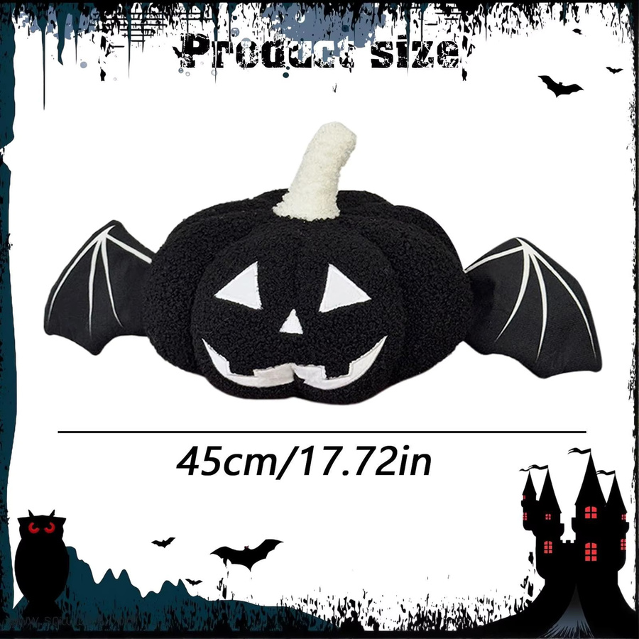 Kesoto Halloween Kürbis Wurfkissen rund in Schwarz für Party und Heimdekoration - Bild 5