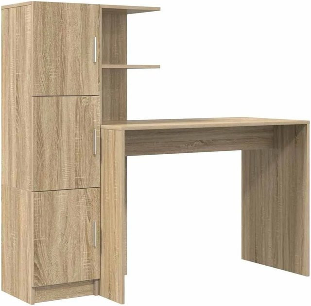 vidaXL Schreibtisch und Highboard Set modern Sonoma Eiche - Bild 1