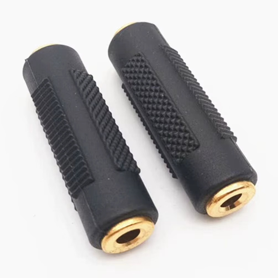 FRHY 2er-Set 3,5-mm-Klinken-Koppler vergoldete Buchse auf Buchse Stereo-Audio-Adapter in Schwarz und Gold - Bild 2