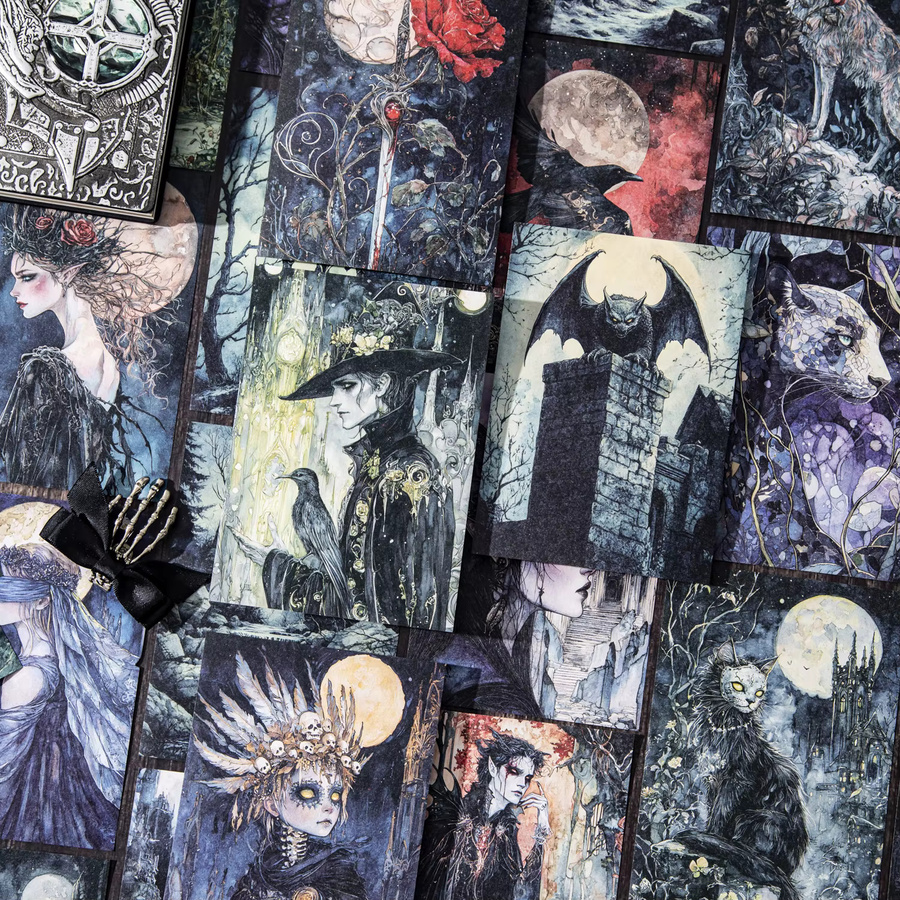 30 Blatt Gothic Dark Fantasy Briefpapier in Multicolour für Scrapbooking, Tagebuch und DIY-Dekoration - Bild 1